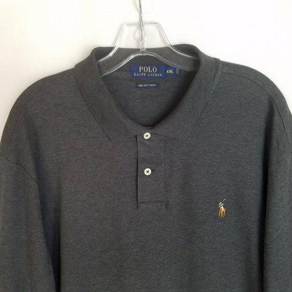Polo Ralph Lauren Pima Soft Touch Dark Gray Polo Shirt Mens 2XL - Picture 2 of 5